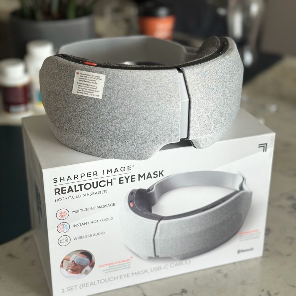 Sharper Image Gray RealTouch Eye Mask with Wireless Audio